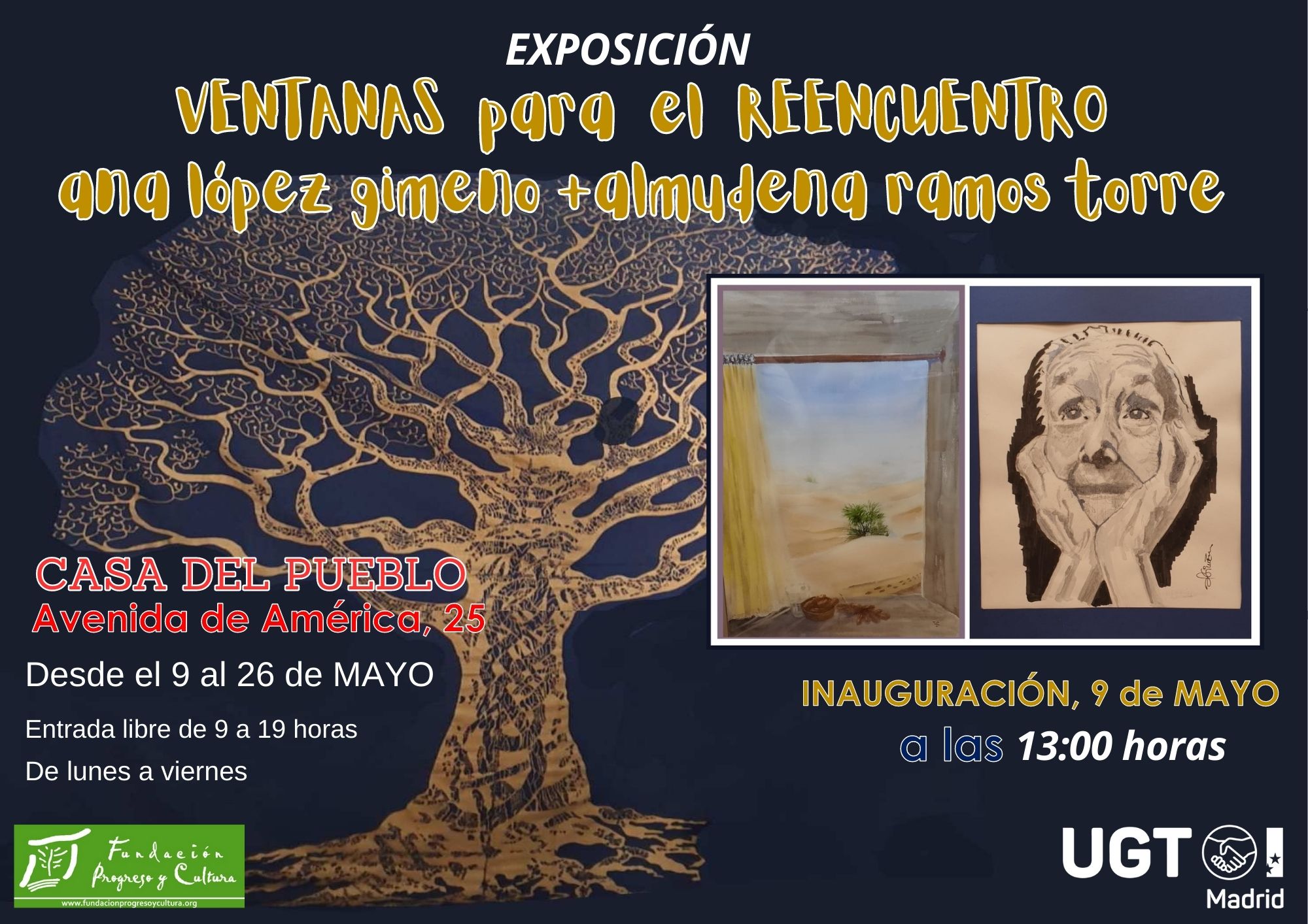 Exposición de acuarelas "Ventanas para el reencuentro" de Ana López Gimeno y Almudena Ramos Torre